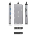 Galery – AISENS ASUC-9P018-GR base & duplicador de portas Com fios USB 3.2 Gen 1 (3.1 Gen 1) Type-C Cinzento0