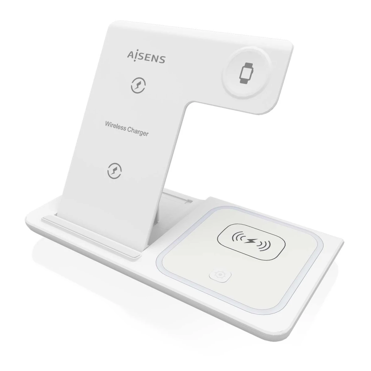 Galery – AISENS ASCH-15W3WC044-W carregador de dispositivos móveis Auscultadores, Telemóvel, Smartphone, Smartwatch Branco USB Carregamento wireless Interior0