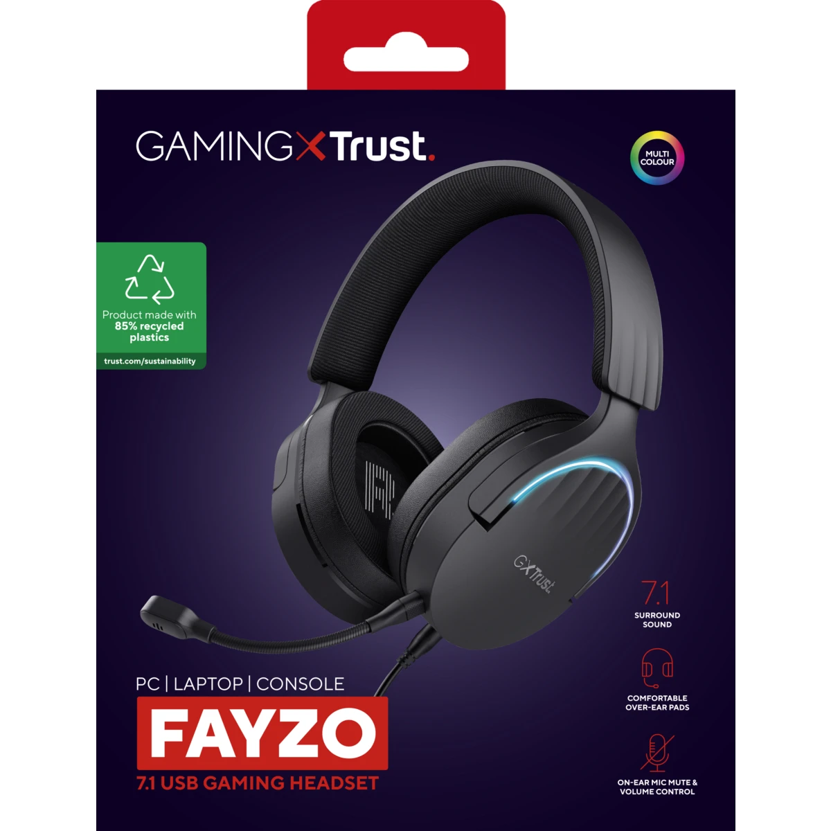 Galery – Trust GXT 490 FAYZO Auscultadores Com fios Fita de cabeça Jogos USB Type-A Preto0