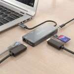 Galery – AISENS ASUC-9P018-GR base & duplicador de portas Com fios USB 3.2 Gen 1 (3.1 Gen 1) Type-C Cinzento0