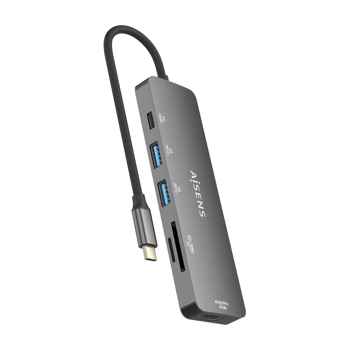 Galery – AISENS ASUC-6P016-GR base & duplicador de portas Com fios USB 3.2 Gen 1 (3.1 Gen 1) Type-C Cinzento0