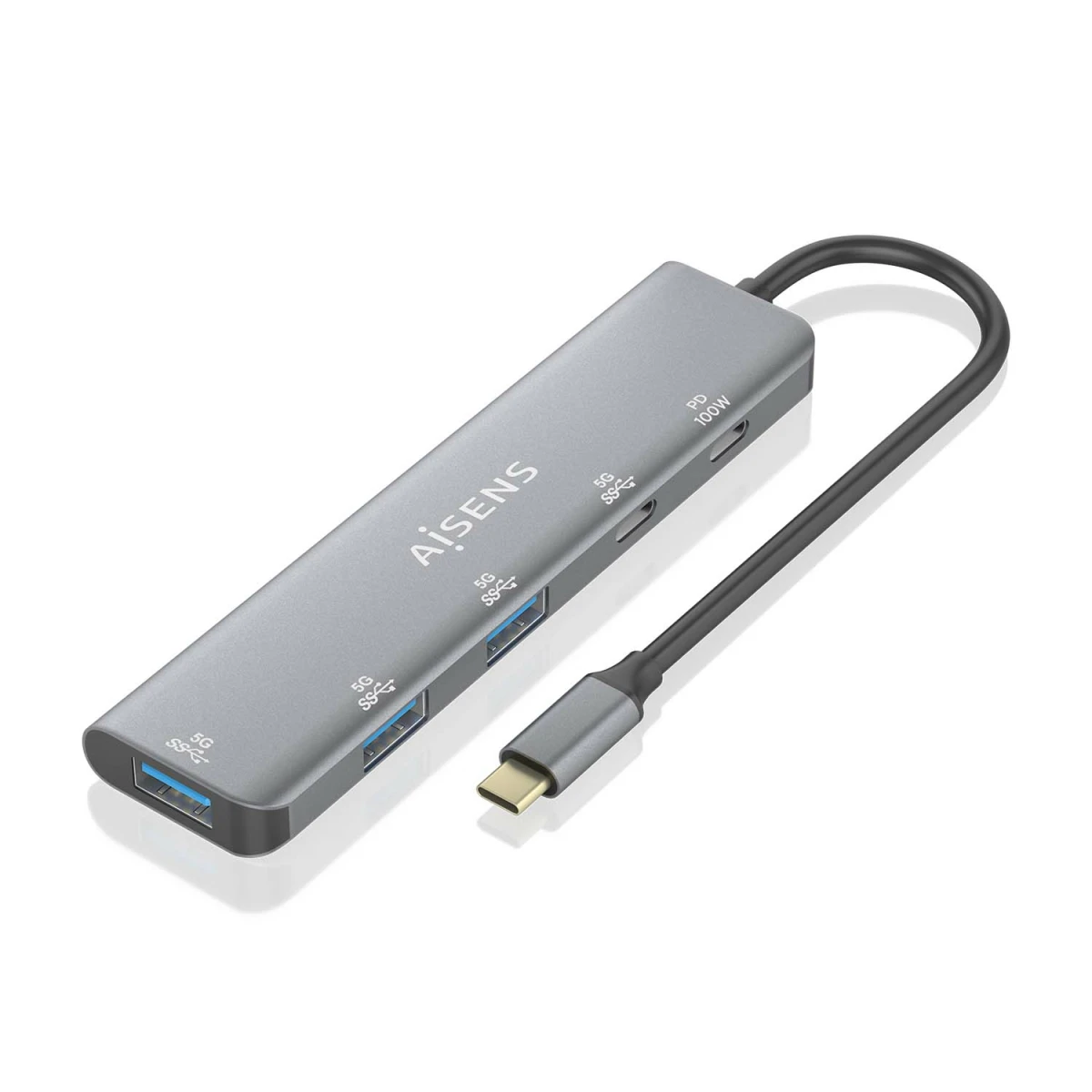 Galery – AISENS A109-0857 hub de interface USB 3.2 Gen 1 (3.1 Gen 1) Type-C 5 Mbit/s Cinzento0