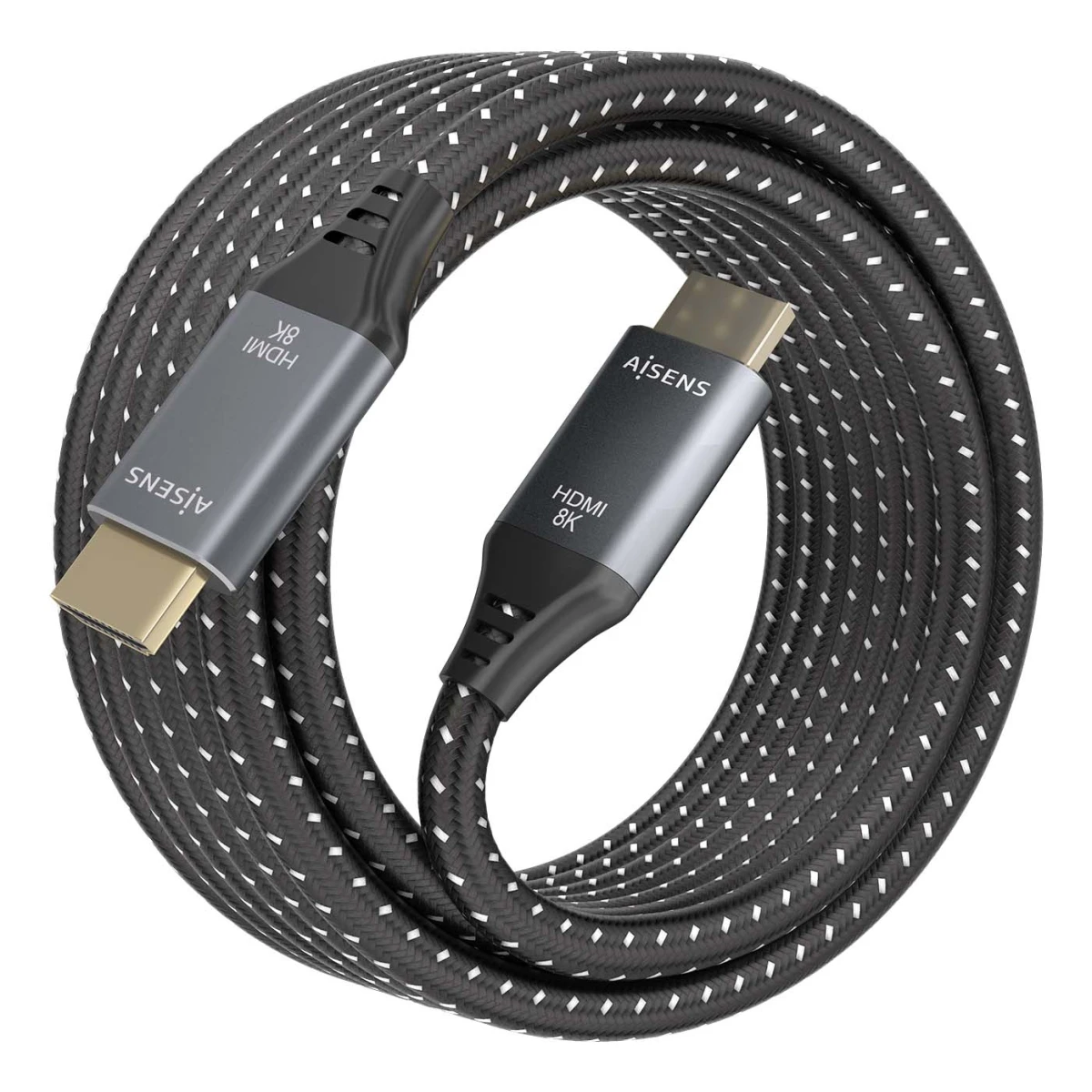 Galery – AISENS A150-0876 cabo HDMI 5 m HDMI Type A (Standard) Preto, Cinzento0