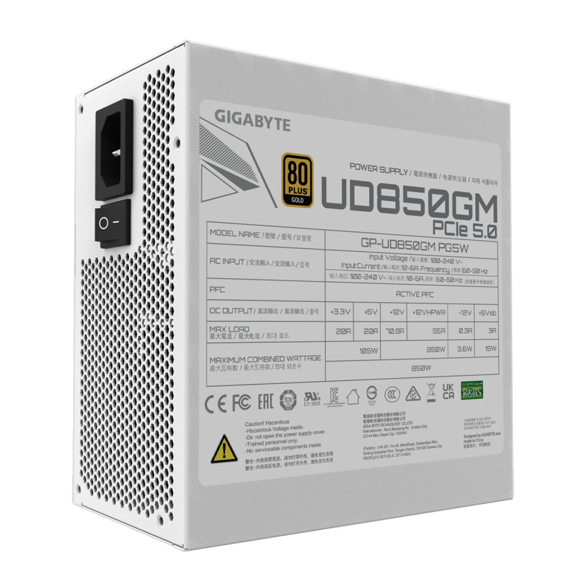 Galery – GIGABYTE UD850GM PG5W fonte de alimentação 850 W 20+4 pin ATX ATX Preto0