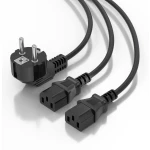 Galery – AISENS A132-0864 cabo de energia Preto 3 m CEE7/7 Dispositivo para ligar 2 x C130