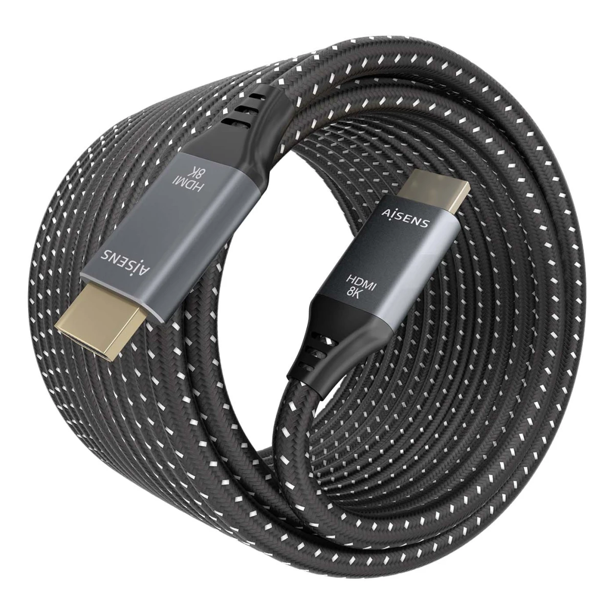 Galery – AISENS A150-0877 cabo HDMI 7 m HDMI Type A (Standard) Preto, Cinzento0