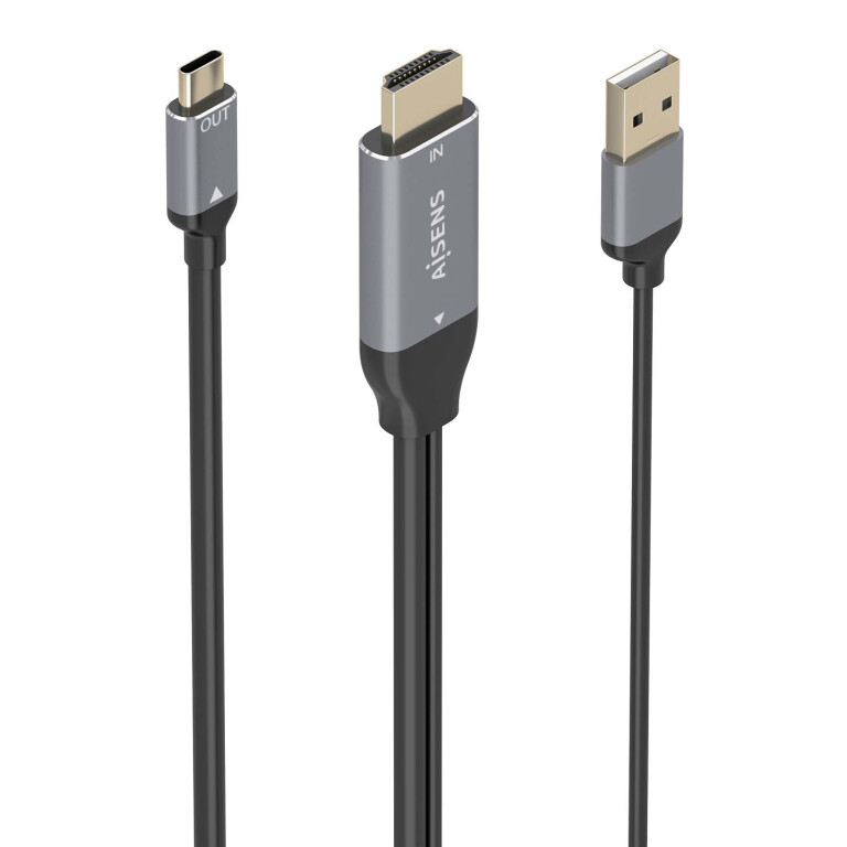 Thumbnail-AISENS A109-0871 adaptador de cabo de vídeo 1,8 m HDMI + USB USB Type-C Preto