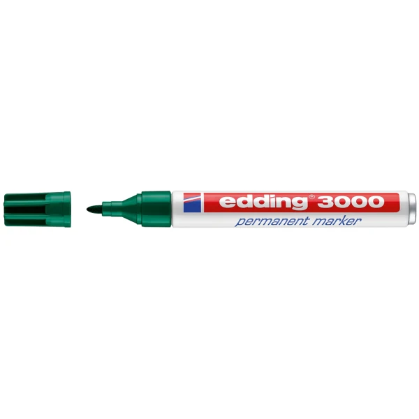 Marcador edding 3000 verde permanente-ponta redonda 3mm