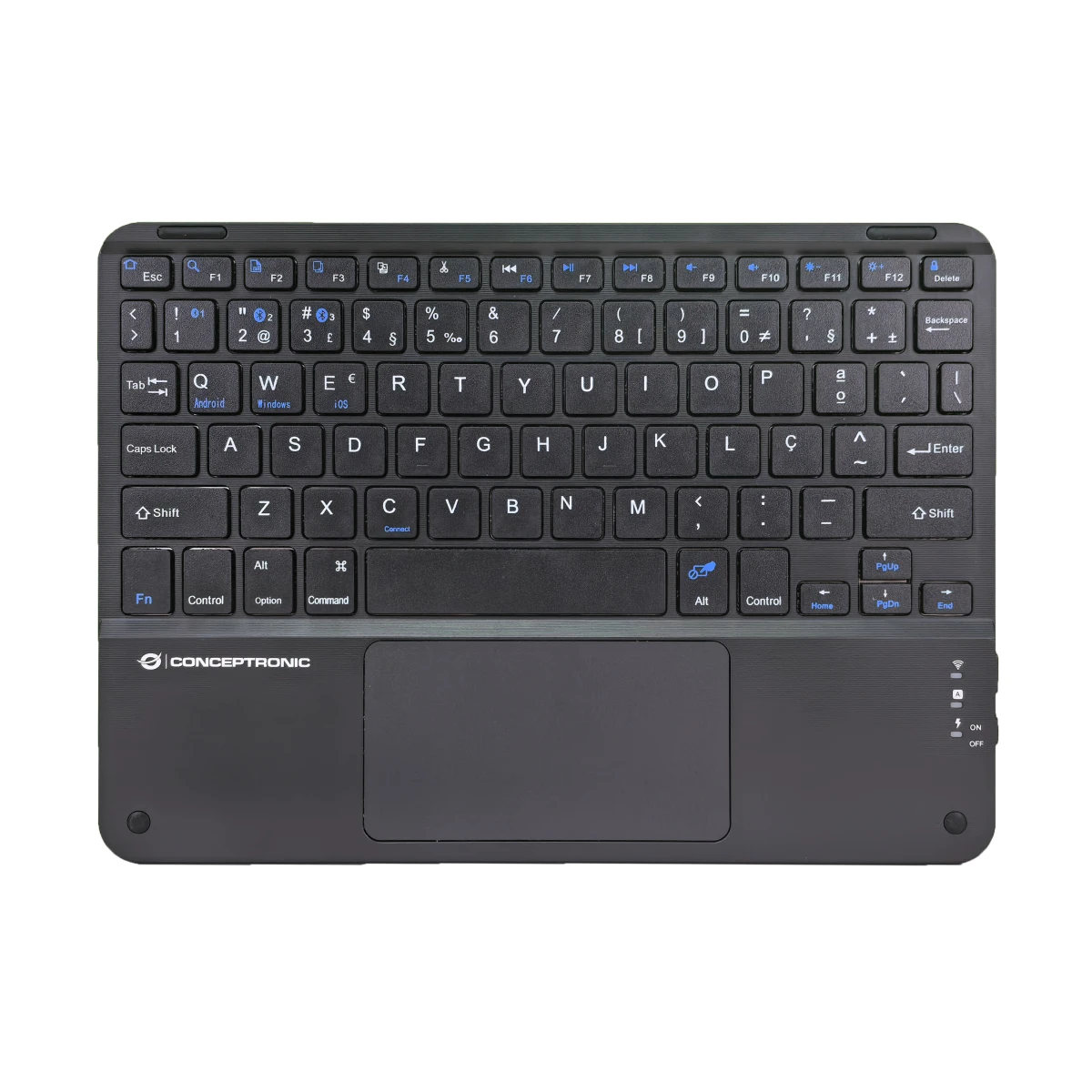 Conceptronic TOBIN01BPT teclado Universal Bluetooth QWERTY Português Preto