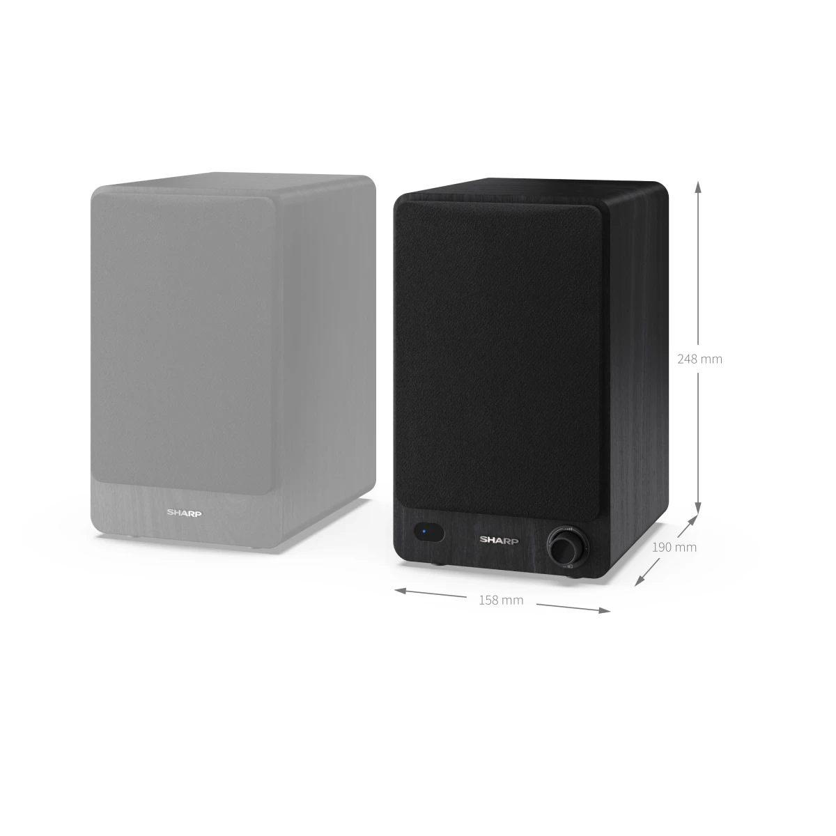 Sharp Bookshelf Speakers 2-way Preto Com fios e sem fios 60 W