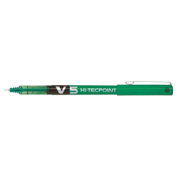 Thumbnail-Caneta de tinta líquida Pilot V5 HI-Tecpoint Rollerball – ponta fina 0,5 mm – traço 0,3 mm – cor verde