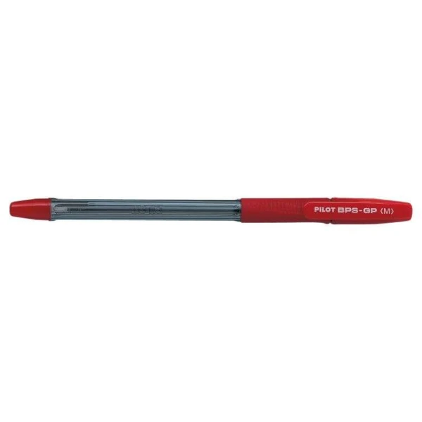 Esferografica pilot bps-gp vermelho -com grip-tinta base de oleo -com tampa