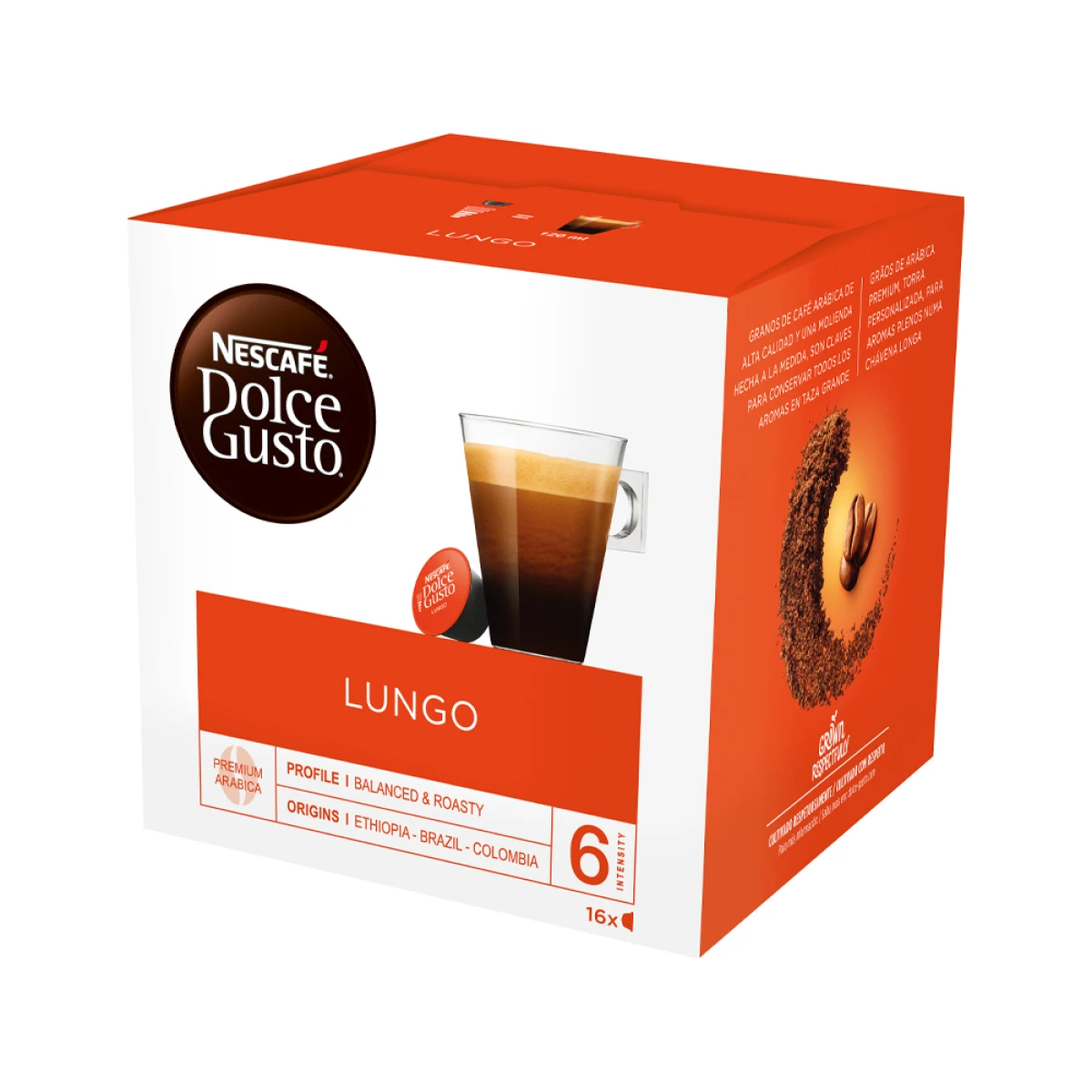 Cafe dolce gusto longo caixa monodoise de 16 unidades