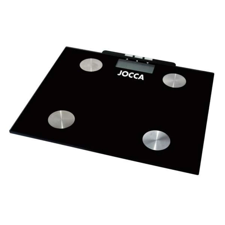 Jocca Bascula de Baño Mide Grasa - Tela LCD - 10 memórias - Plataforma de cristal - Peso máx. 150kg - Desligamento Automático