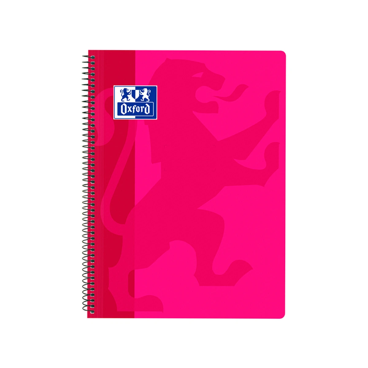 Caderno espiral oxford school classic capa polipropileno folio 80 folhas quadricula 4 mm com margem fucsia