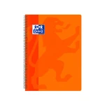 Caderno espiral oxford school classic capa polipropileno folio 80 folhas quadricula 4 mm com margem laranja