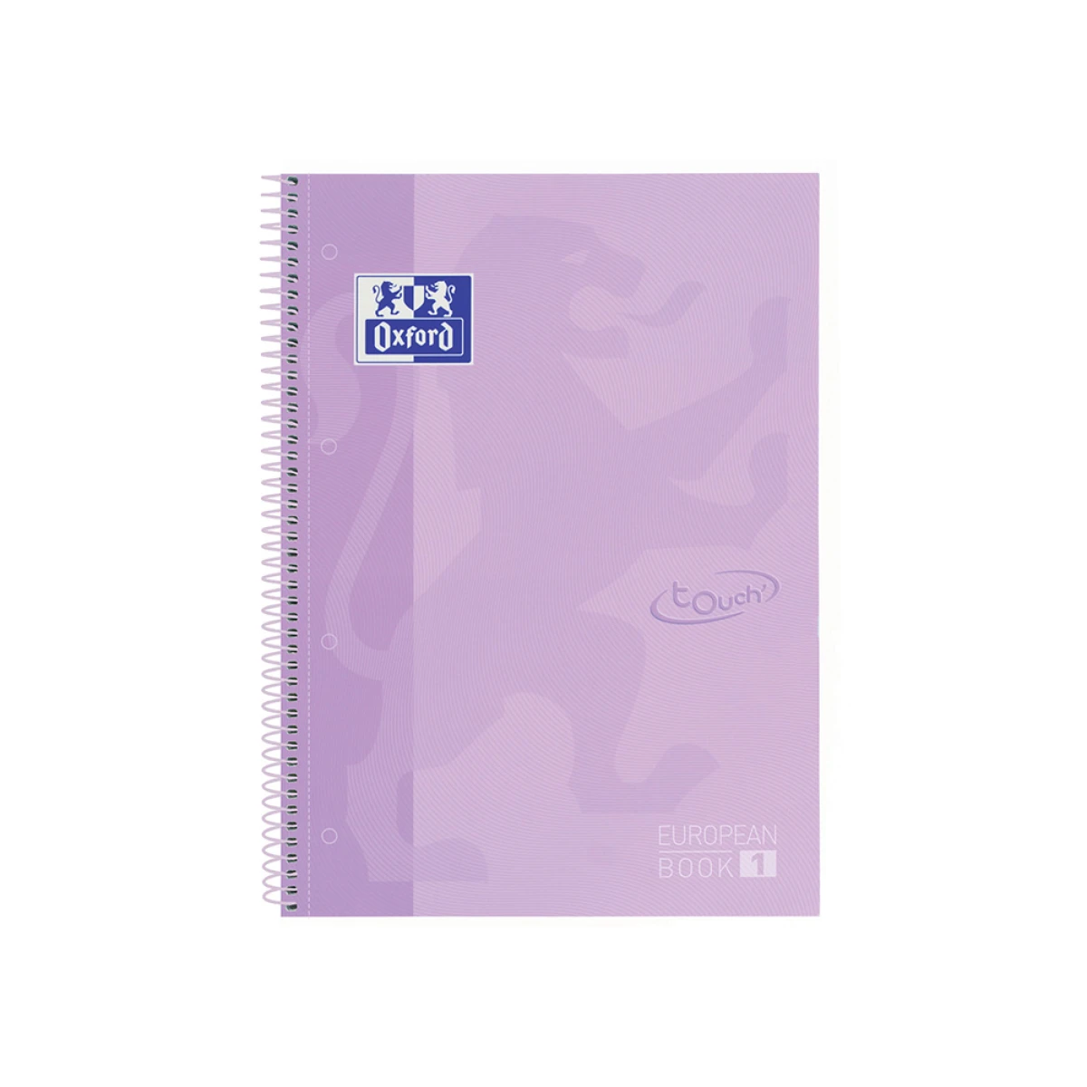 Caderno espiral oxford ebook 1 school touch te din a4+ 80 folhas quadricula 5 mm com margem malva pastel