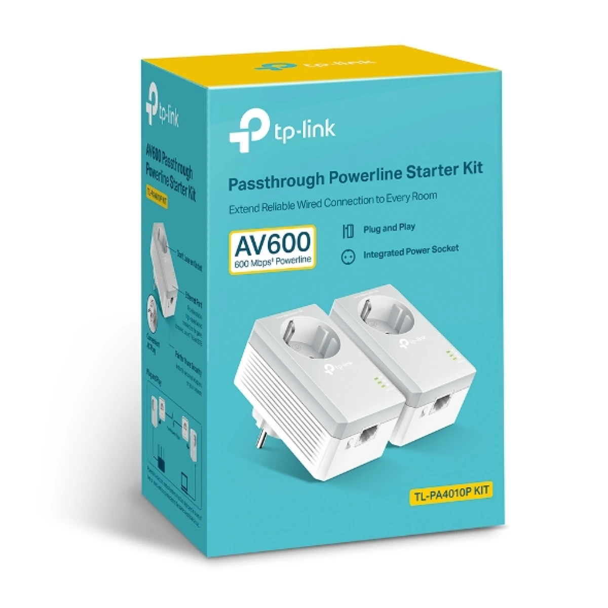 Galery – TP-Link TL-PA4010P KIT V5 adaptador de rede PowerLine 600 Mbit/s Ethernet LAN Branco 2 unidade(s)0