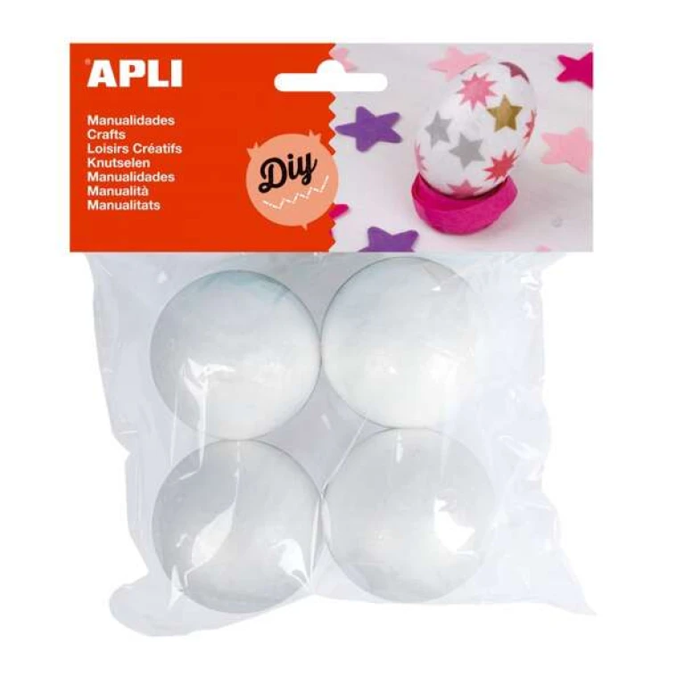 Apli Pacote de 4 Bolas Porexpan Ø 50 mm - Cor Branco