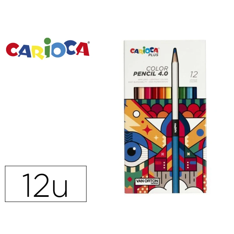 Lapis de cor carioca plus 4.0 caixa de 12 unidades cores sortidas