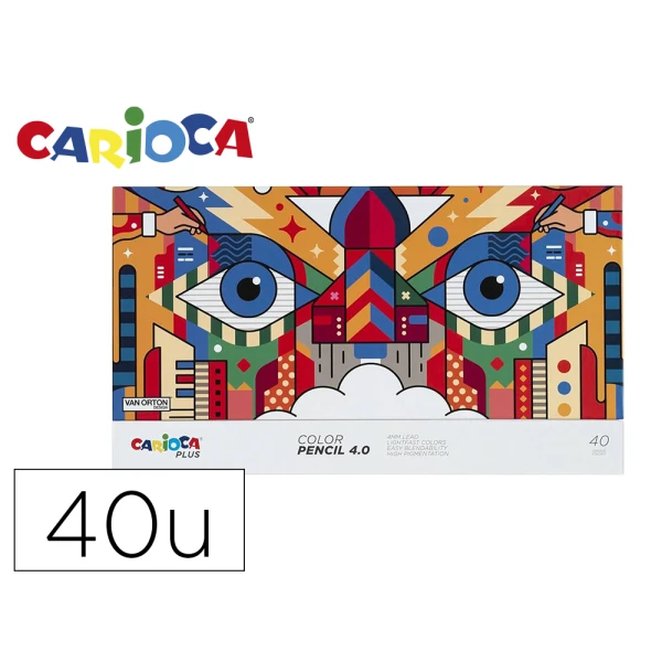 Lapis de cor carioca plus 4.0 caixa premium de 40 unidades cores sortidas