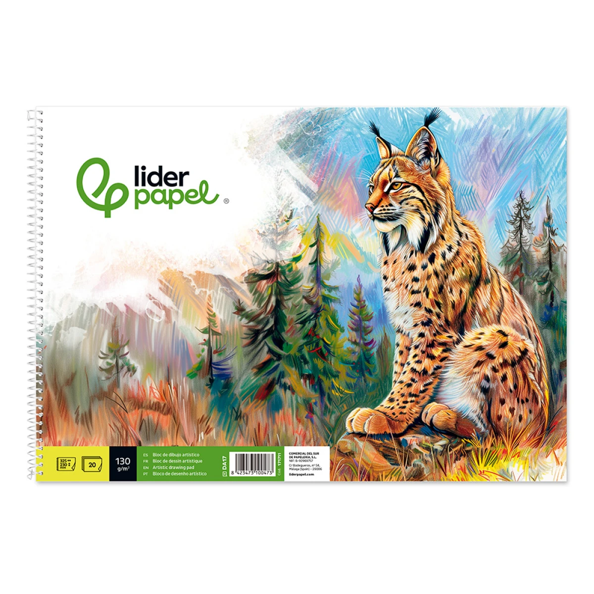 Galery – Bloco de desenho liderpapel artistico natura espiral 230x325mm 20 folhas 130 gr sem esquadria perfurado – 5 unidades0