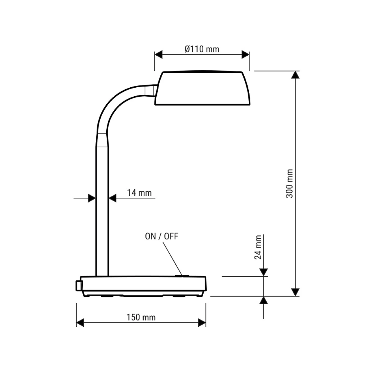 Candeeiro de escritorio maul led abby cor branco 155x320x155 mm