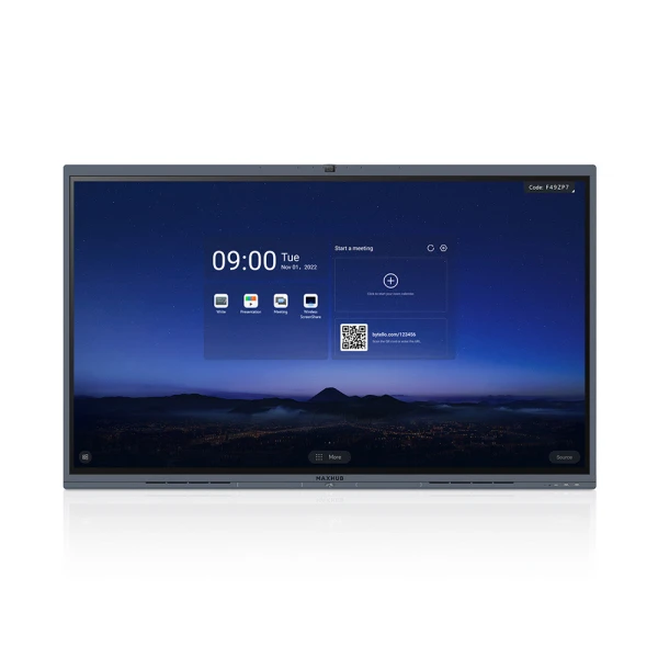 Pantalla interactiva maxhub 55/' led 3840x2160 pixeles 16:9 ips negro con camara 48mp