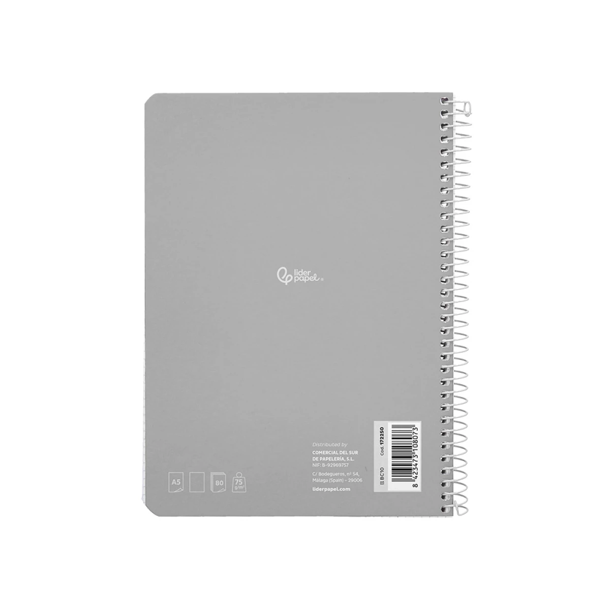 Caderno espiral liderpapel din a5 smart capa suave 80 f 75 gr liso sem margem cores sortidas - 5 unidades