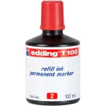 Tinta marcador edding t-100 vermelho frasco de 100 ml