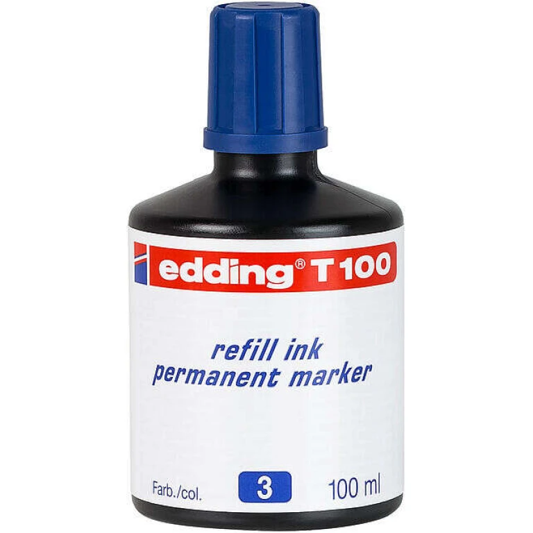 Tinta marcador edding t-100 azulfrasco de 100 ml