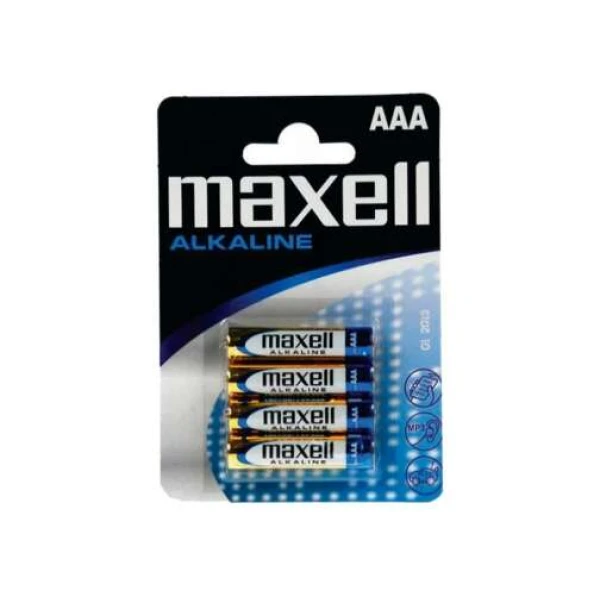 Maxell Pacote de 4 pilhas alcalinas LR03 AAA 1,5V