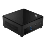 MSI Cubi 5 12M 0.66L sized PC Preto i7-1255U Intel SoC 1,7 GHz