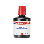 Tinta marcador edding t-100 vermelho frasco de 100 ml