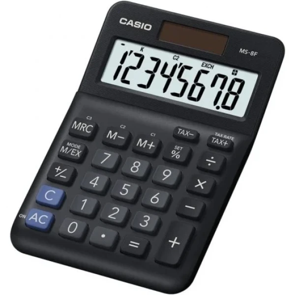 Calculadora casio ms-8f de secretaria 8 digitos tax +/- cor preto