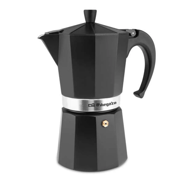 Thumbnail-Cafeteira Orbegozo KFN 910 em alumínio preto – Capacidade para 9 xícaras – para fogões a gás – elétrica e vitrocerâmica – cabo ergonômico e válvula de segurança