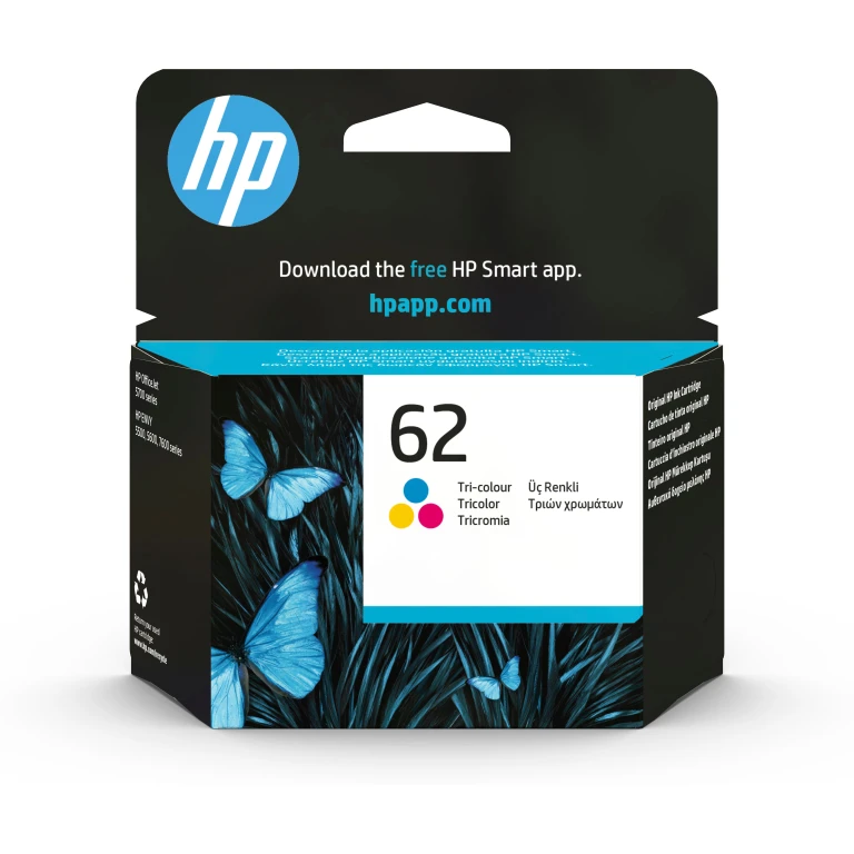 HP Tinteiro original 62 Tricolor