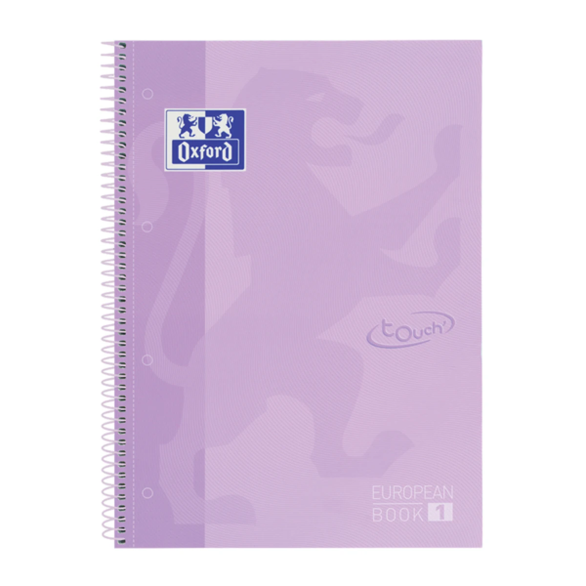 Caderno espiral oxford ebook 1 school touch te din a4+ 80 folhas quadricula 5 mm com margem malva pastel