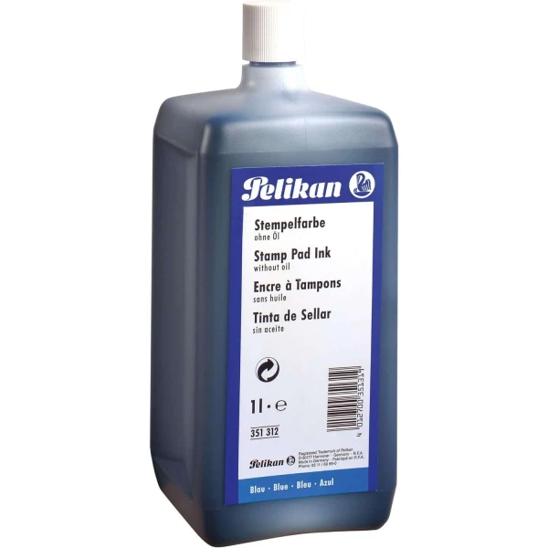 Tinta para carimbos pelikan frasco 1 lt azul