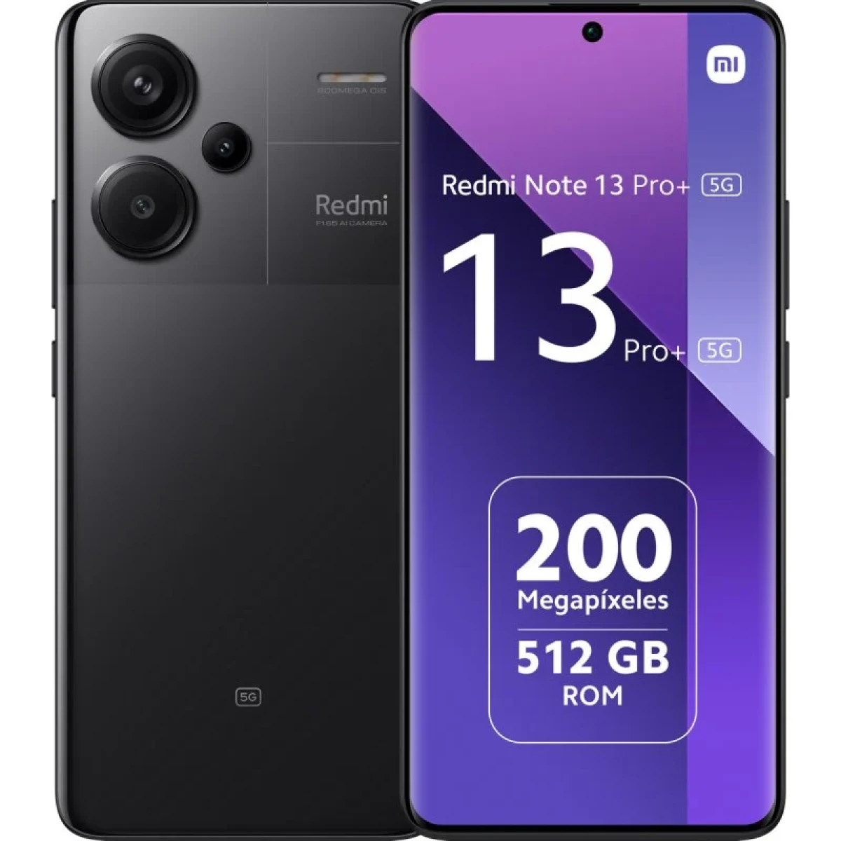 Xiaomi Redmi Note 13 Pro Plus 5G Smartphone Tela AMOLED 6,67" - 12GB - 512GB - Câmera principal 200MP - Bateria 5000mAh - Suporta carregamento de 120W - Cor preta