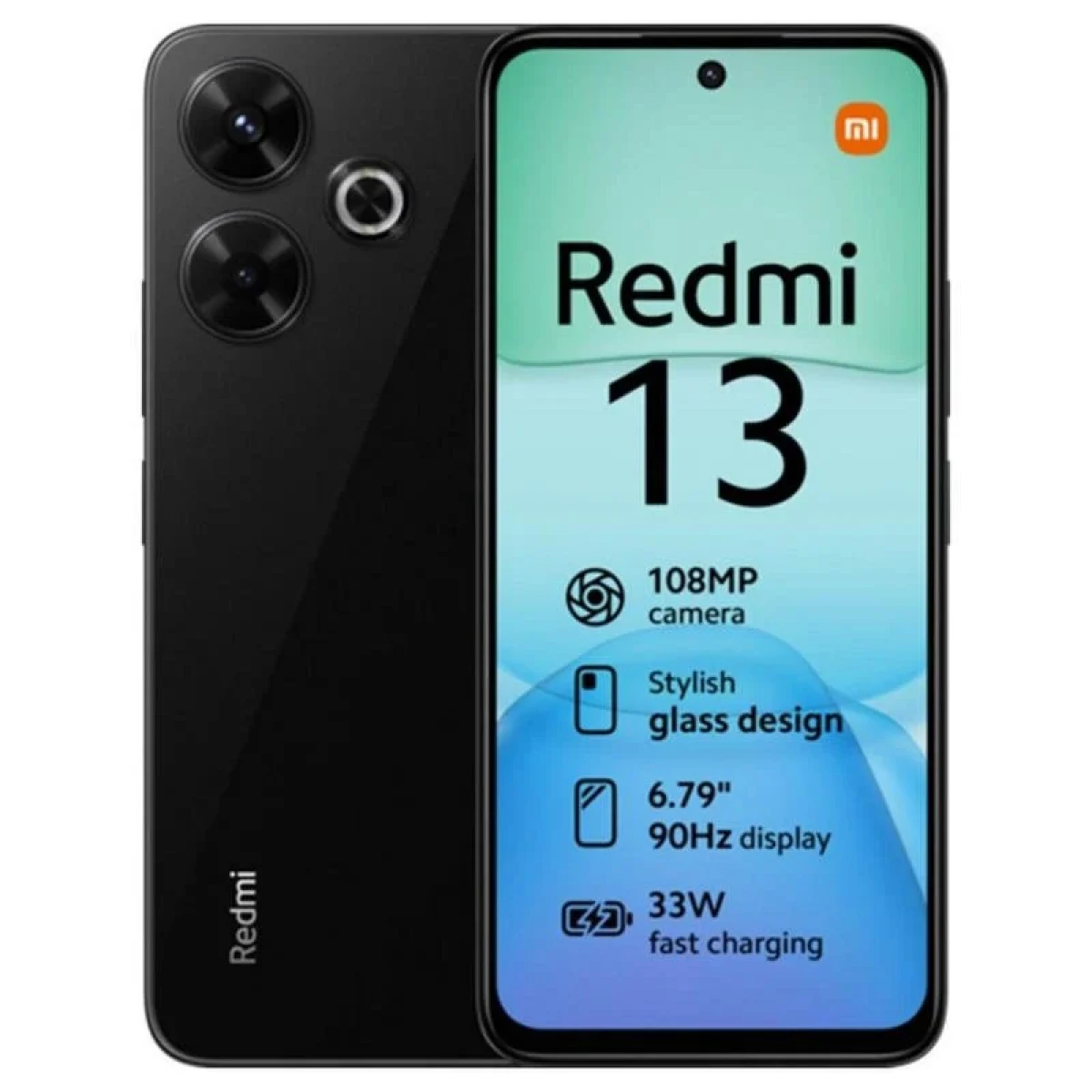 Tela do smartphone Xiaomi Redmi 13 6,79" - 8GB - 256GB - Câmera principal 108MP - Bateria 5030mAh - Suporta carregamento de 33W - Cor preta