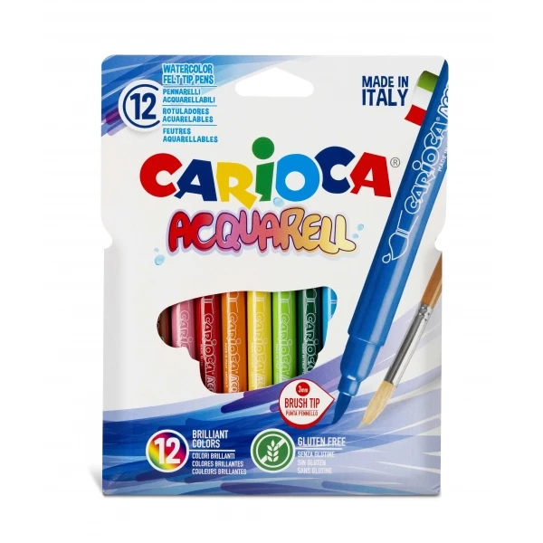 Rotulador carioca aquarelle punta de pincel caja de 12 colores surtidos