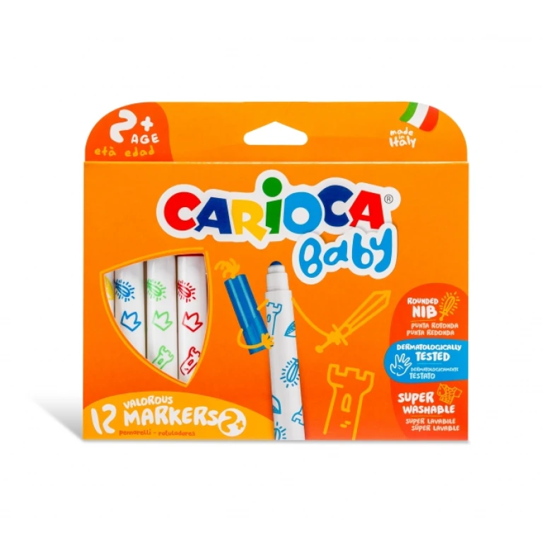 Marcador carioca baby 2 anos caixa 12 cores sortidas