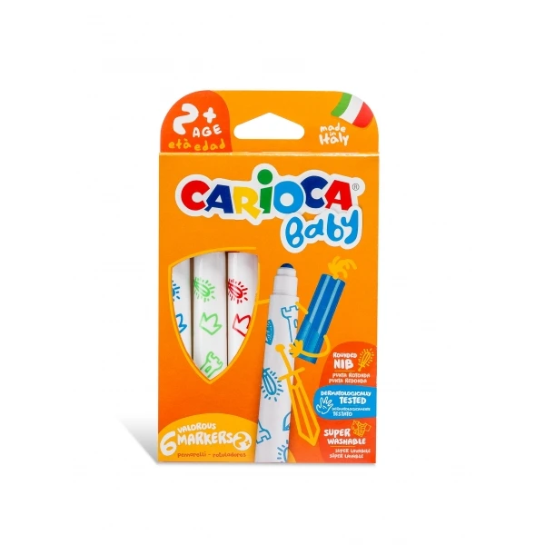 Marcador carioca baby 2 anos caixa 6 cores sortidas