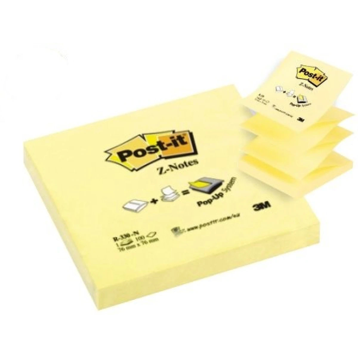 Bloco de notas adesivas post-it amarelo. 76 x 76 mm