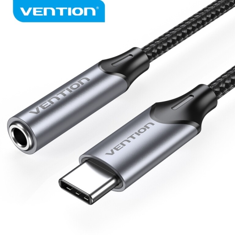 Thumbnail-Vention USB-C para Jack 3,5 mm DAC 5 – Som de alta fidelidade – Chip de áudio profissional – Compatibilidade universal – Cor cinza