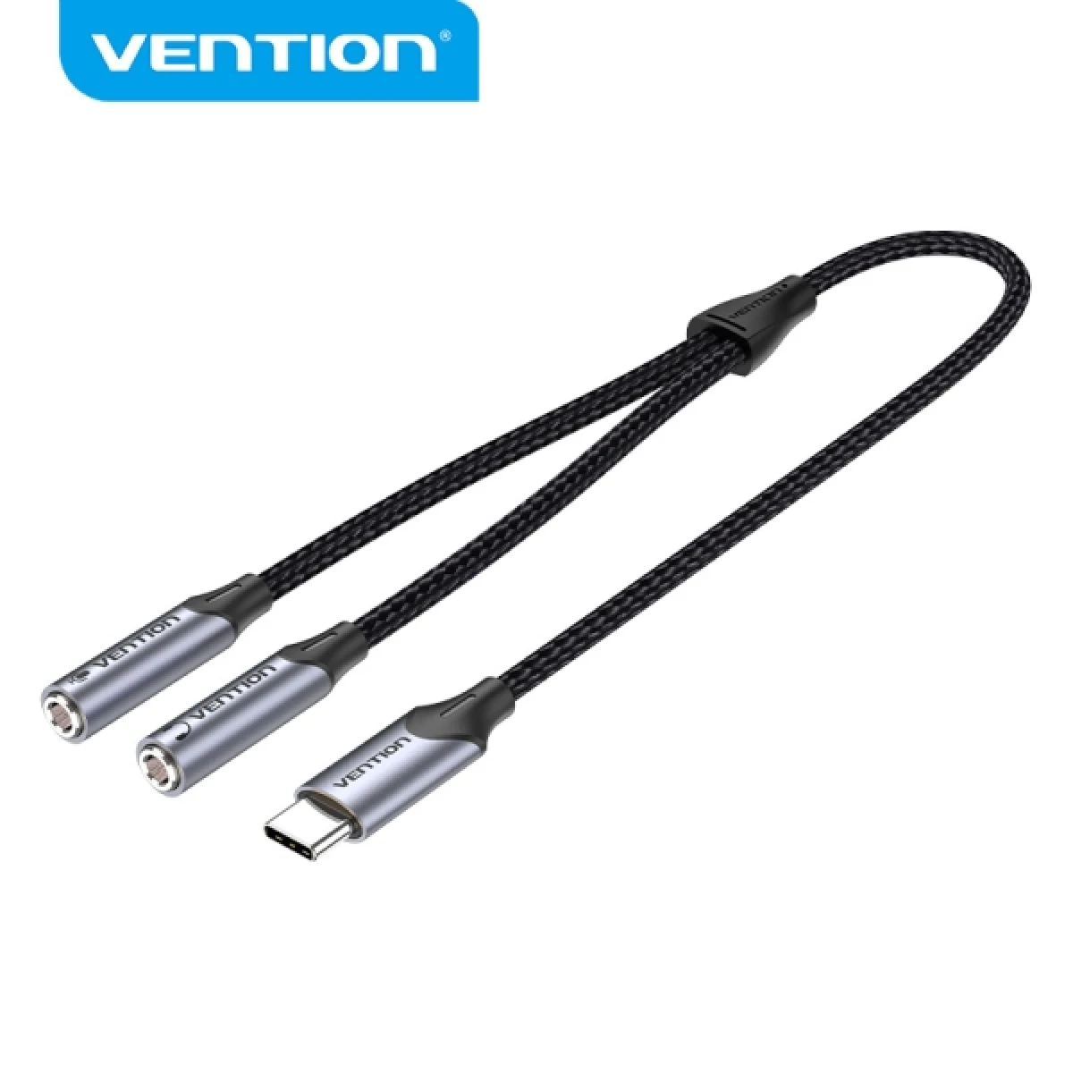 Thumbnail-Adaptador Vention USB-C para TRS – Som Hi-Fi – Chip VT0200 – Caixa de alumínio – Antinó – Resistente ao desgaste – Cor Cinza