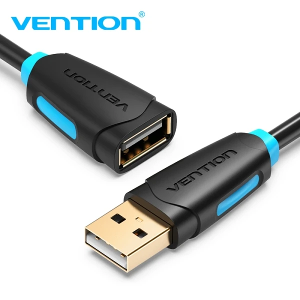 Thumbnail-Vention Cabo Extensão USB 2.0 – Contatos dourados – Transmissão 0,48Gbps – Isolamento em PVC – Cor Preto