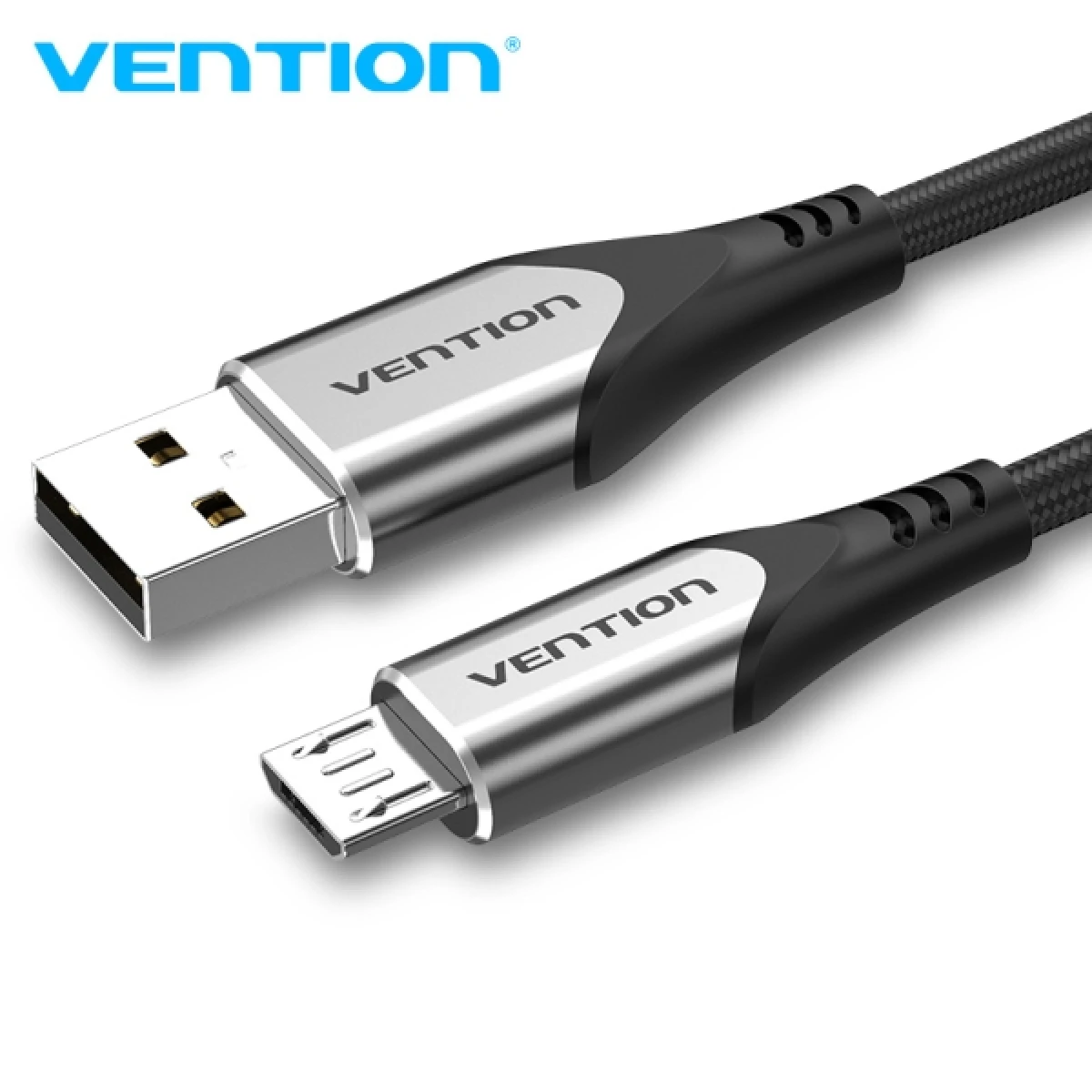 Thumbnail-Cabo Micro USB Reversível Vention – Carregamento Rápido 3A – Transmissão 480Mbps – Durabilidade Melhorada – Proteção da Bateria – Cor Cinza