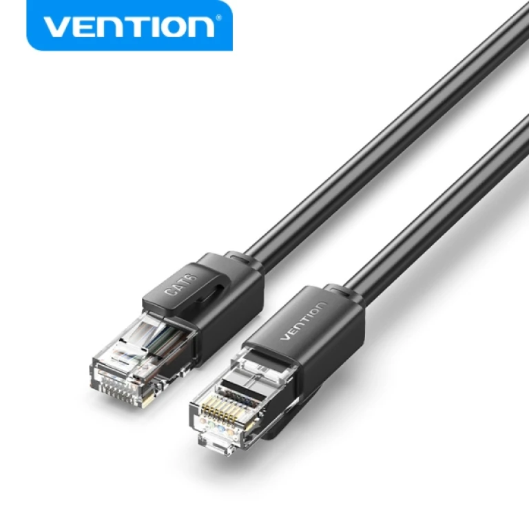 Thumbnail-Vention Cabo Ethernet UTP Cat6A – Conector RJ45 – Velocidade 1000Mbps – Banda 250MHz – Isolamento PVC – Fio 26AWG – Cor Preto